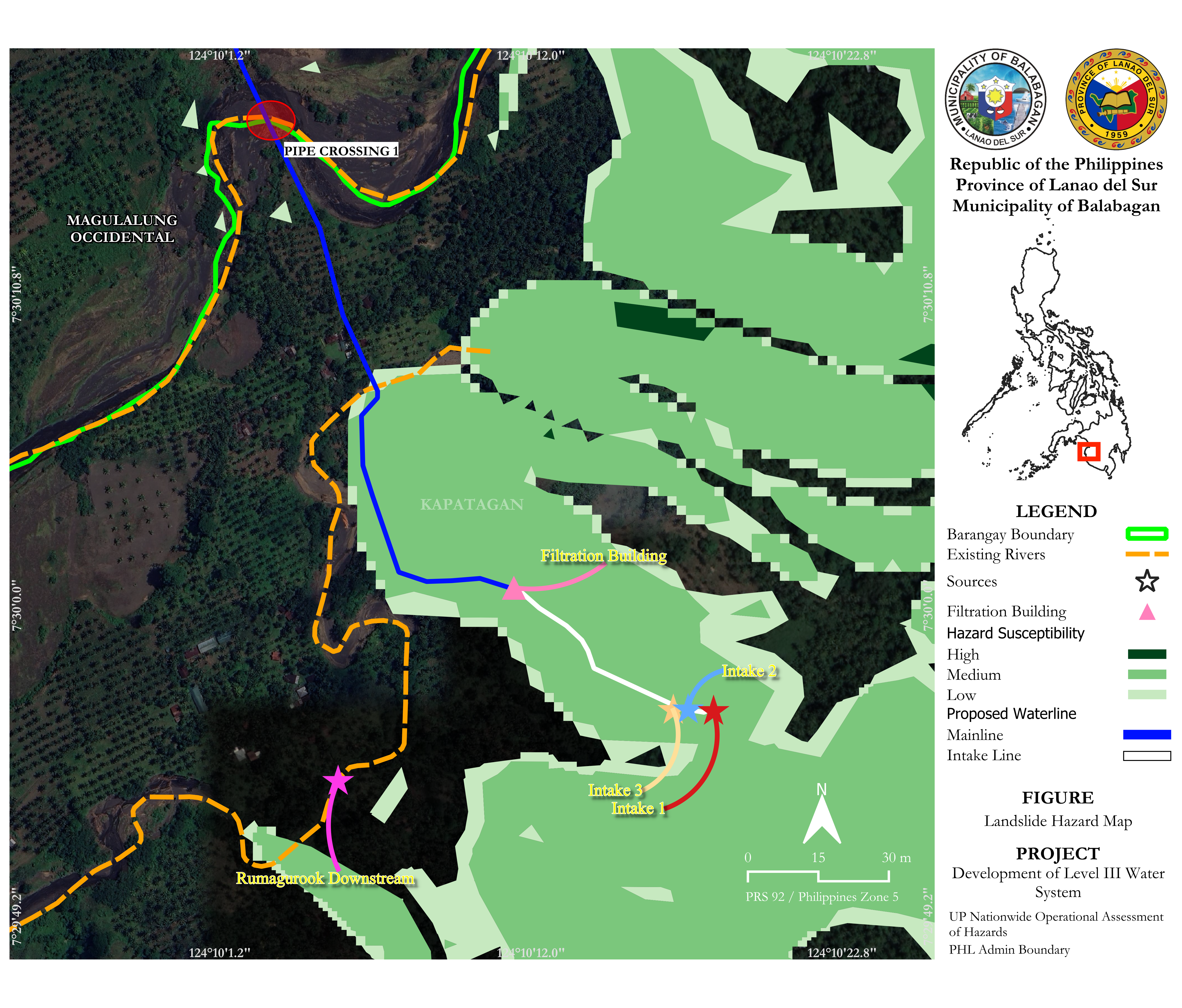 Landslide Hazard Map — Rumagurook Intake Site with Proposed Infrastructure Layout